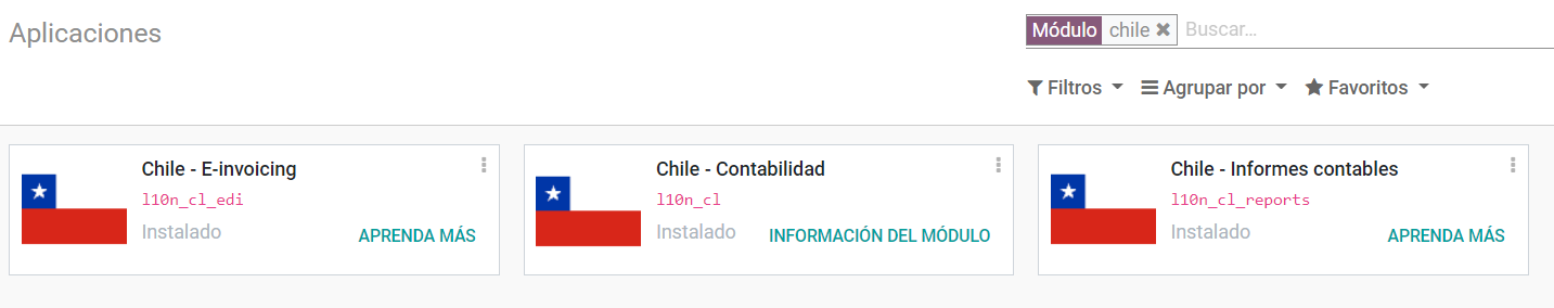Chilean module to install on Odoo.
