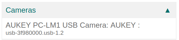 Camera recognized on the IoT box.