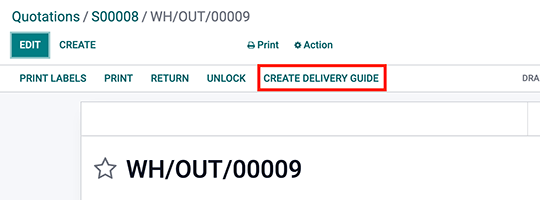 Create Delivery Guide Button