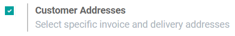 Activate the Customer Addresses setting.