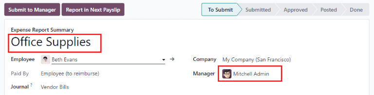 Enter a short description and select a manager for the report.