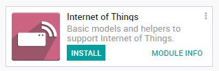 The Internet of Things (IoT) app on the Odoo database.