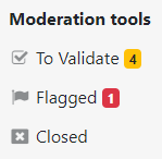 Forum sidebar moderation tools