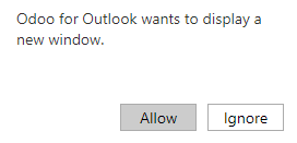 New window pop-up warning