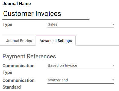 Configure your Journal to display your ISR as payment reference on your invoices in Odoo