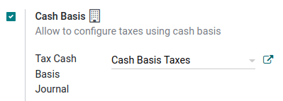 Select your Tax Cash Basis Journal and click on the external link