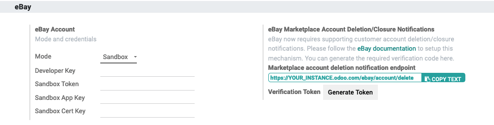 Button to generate an eBay verification token in Odoo