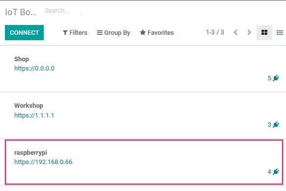 IoT盒子已成功配置到Odoo数据库。