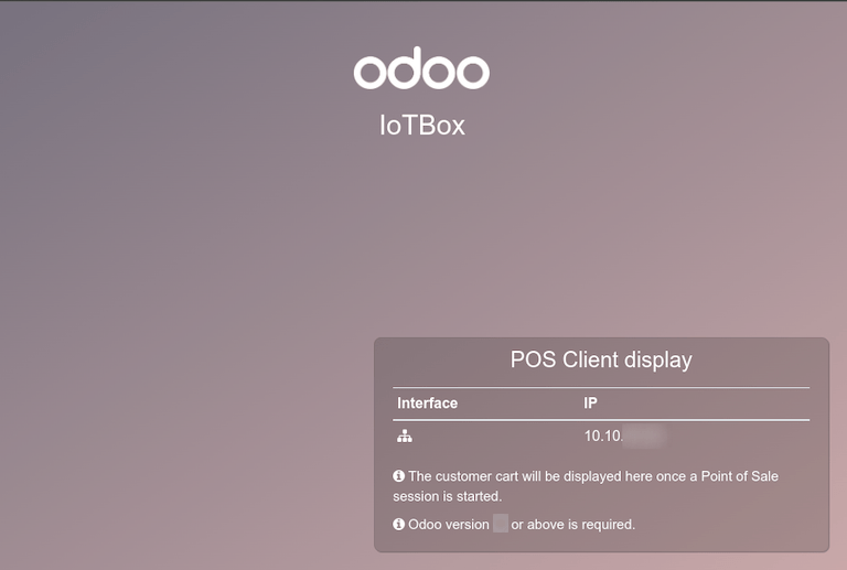 当屏幕显示成功连接到物联网盒子时，出现的默认的“POS客户端显示”屏幕。
