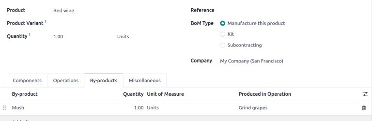 Show sample by-product in the BoM.