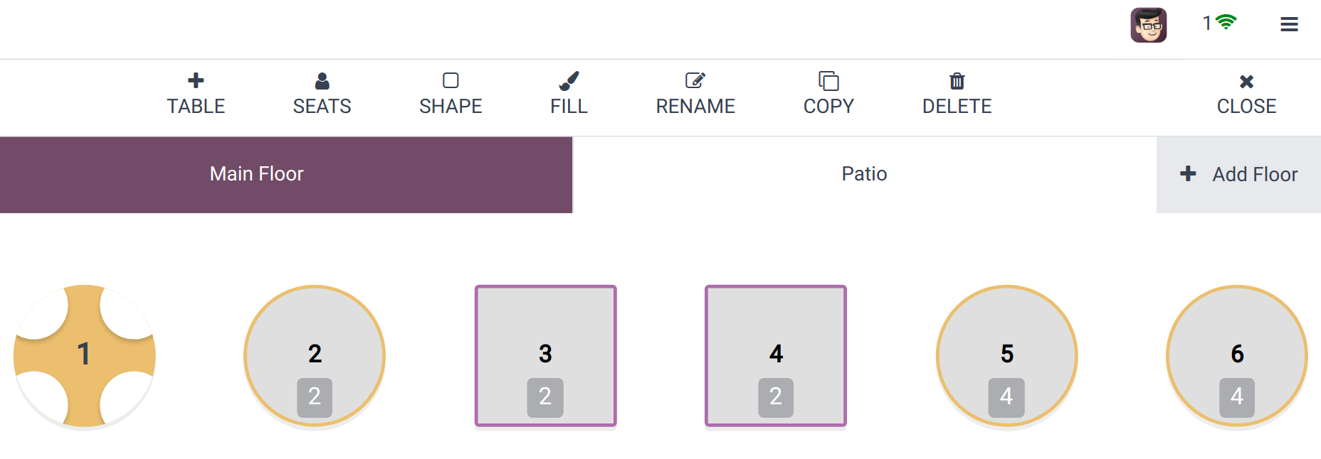 the floor plan view in edit mode.