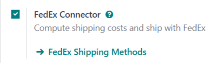 The FedEx Shipping Methods button below the FedEx Connector.