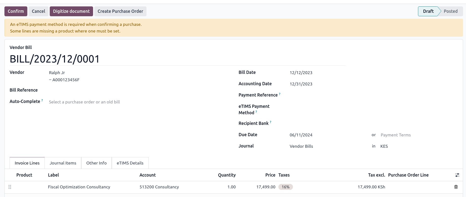 Bill registration steps.