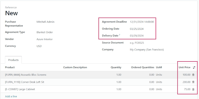 新的毯子订单采购协议，增加了产品。