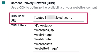 在Odoo中激活CDN设置。