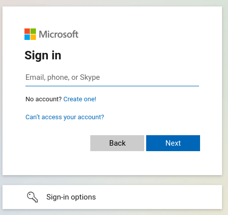 输入Microsoft登录凭据。