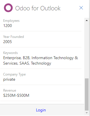 Logging in the Odoo database